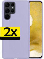 LUQ LUQ Samsung Galaxy S22 Ultra Hoesje Siliconen - Lila - 2 PACK