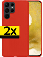 LUQ LUQ Samsung Galaxy S22 Ultra Hoesje Siliconen - Rood - 2 PACK