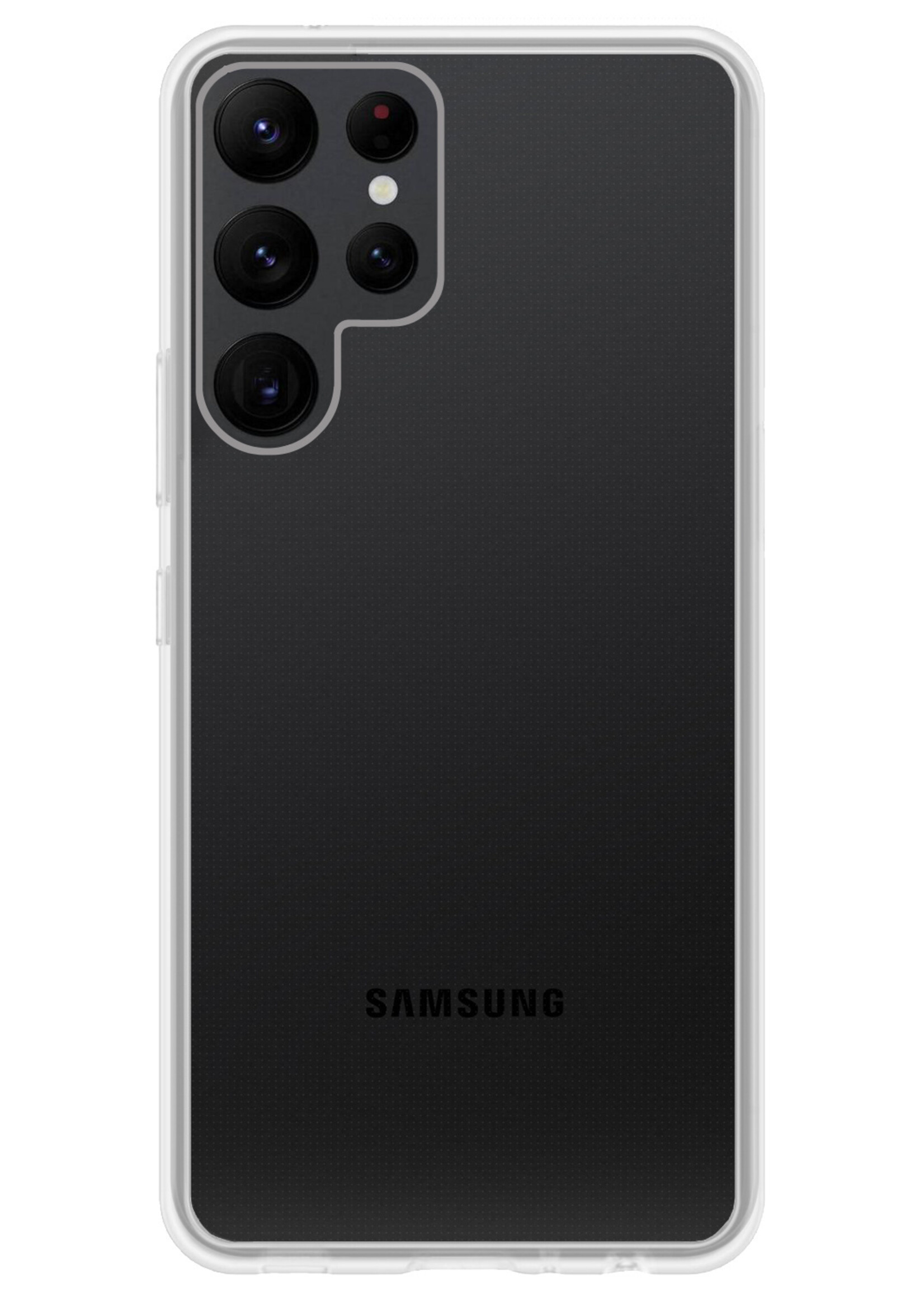 LUQ Hoesje Geschikt voor Samsung S22 Ultra Hoesje Siliconen Case - Hoes Geschikt voor Samsung Galaxy S22 Ultra Hoes Siliconen - Transparant - 2 Stuks