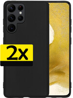 LUQ LUQ Samsung Galaxy S22 Ultra Hoesje Siliconen - Zwart - 2 PACK