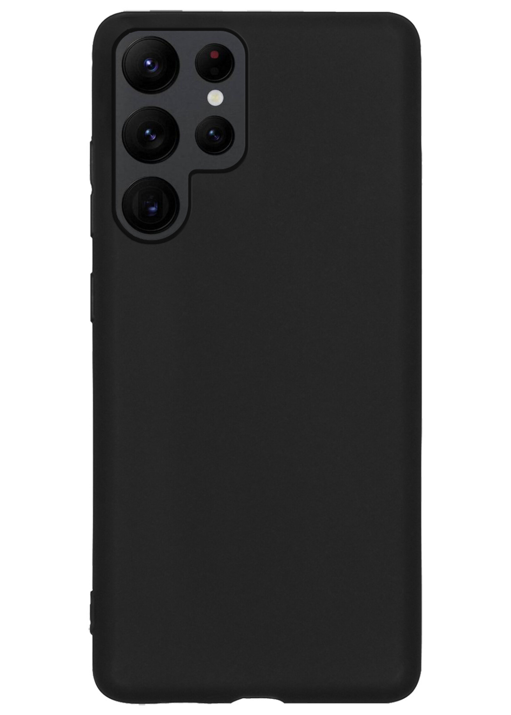LUQ Hoesje Geschikt voor Samsung S22 Ultra Hoesje Siliconen Case - Hoes Geschikt voor Samsung Galaxy S22 Ultra Hoes Siliconen - Zwart - 2 Stuks