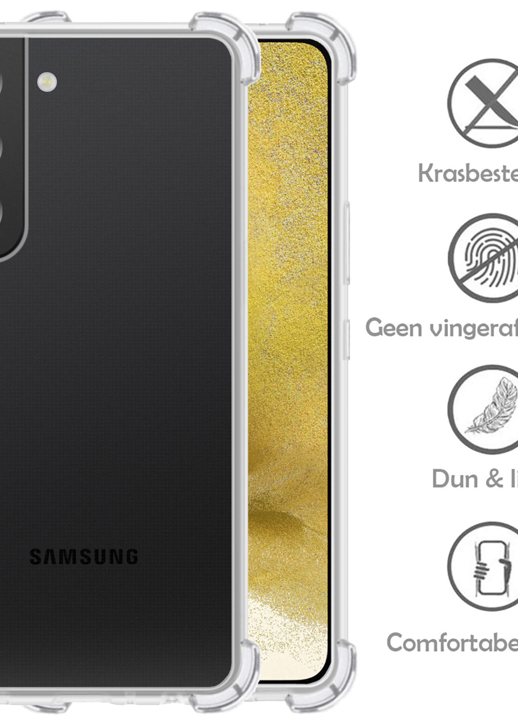 LUQ Hoesje Geschikt voor Samsung S22 Hoesje Shockproof Case Siliconen - Hoes Geschikt voor Samsung Galaxy S22 Hoes Cover Siliconen - Transparant