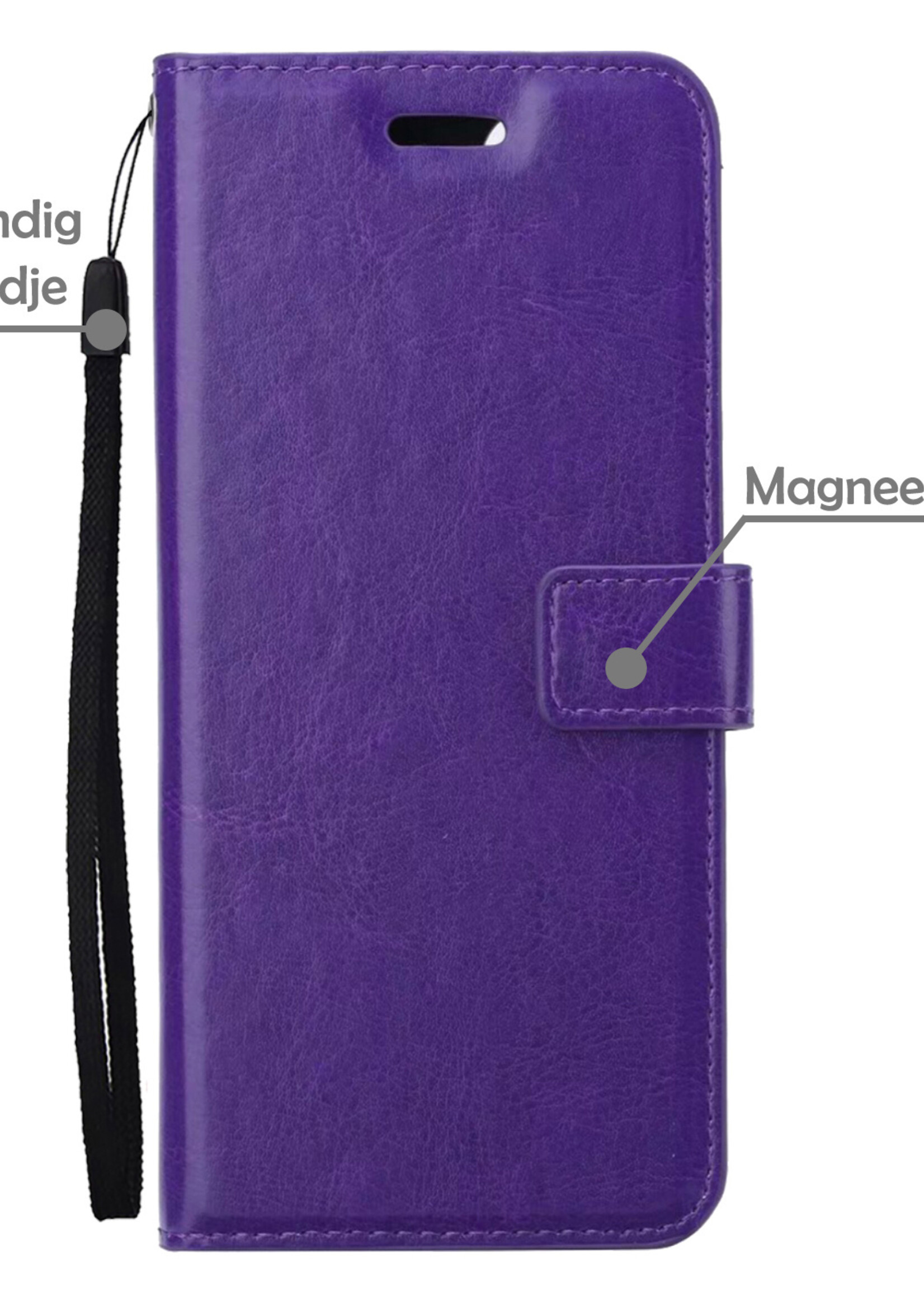 LUQ Hoesje Geschikt voor Samsung S22 Hoesje Book Case Hoes Wallet Cover - Hoes Geschikt voor Samsung Galaxy S22 Hoesje Bookcase Hoes - Paars