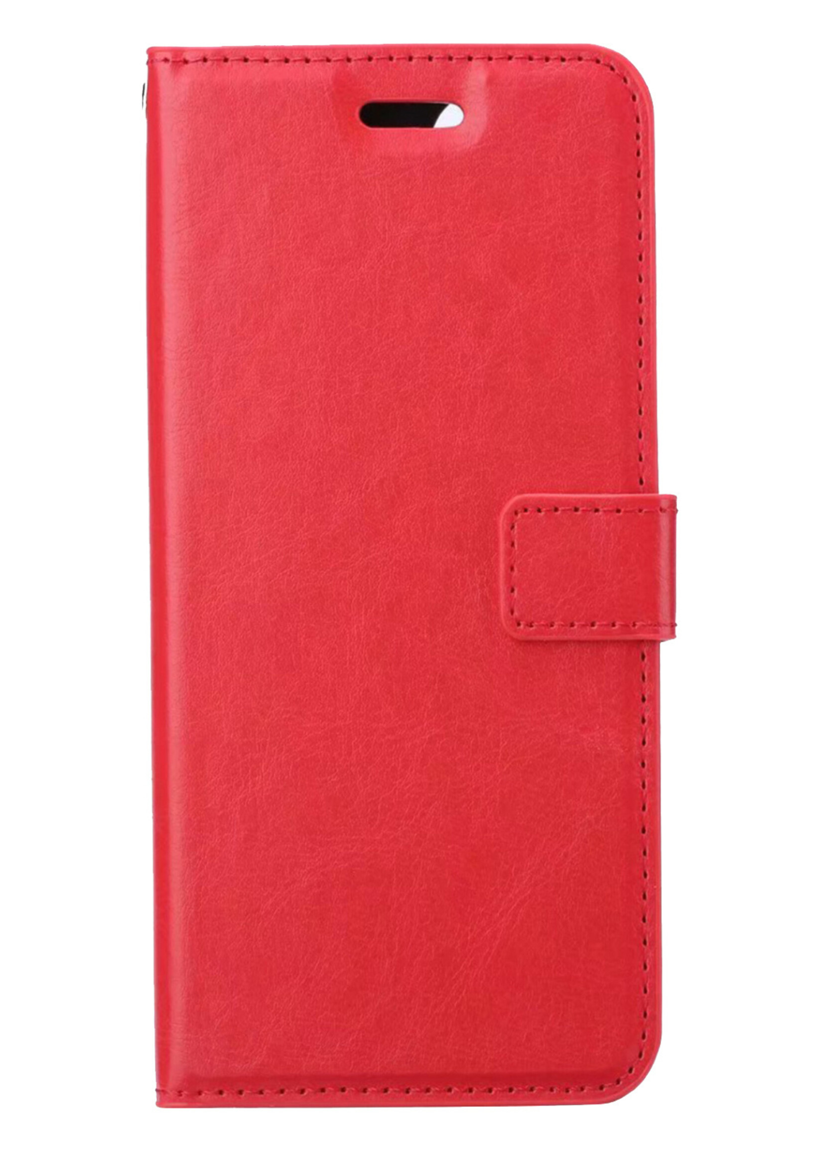 LUQ Hoesje Geschikt voor Samsung S22 Hoesje Book Case Hoes Wallet Cover - Hoes Geschikt voor Samsung Galaxy S22 Hoesje Bookcase Hoes - Rood