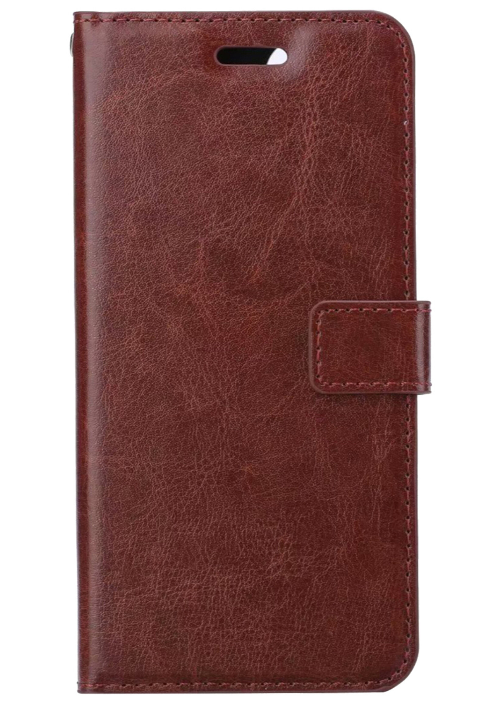 Hoesje Geschikt voor Samsung S22 Ultra Hoesje Book Case Hoes Wallet Cover - Hoes Geschikt voor Samsung Galaxy S22 Ultra Hoesje Bookcase Hoes - Bruin