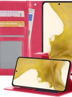 LUQ LUQ Samsung Galaxy S22 Ultra Hoesje Bookcase - Donkerroze