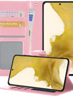 LUQ LUQ Samsung Galaxy S22 Ultra Hoesje Bookcase - Lichtroze