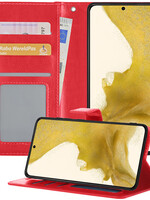 LUQ LUQ Samsung Galaxy S22 Ultra Hoesje Bookcase - Rood