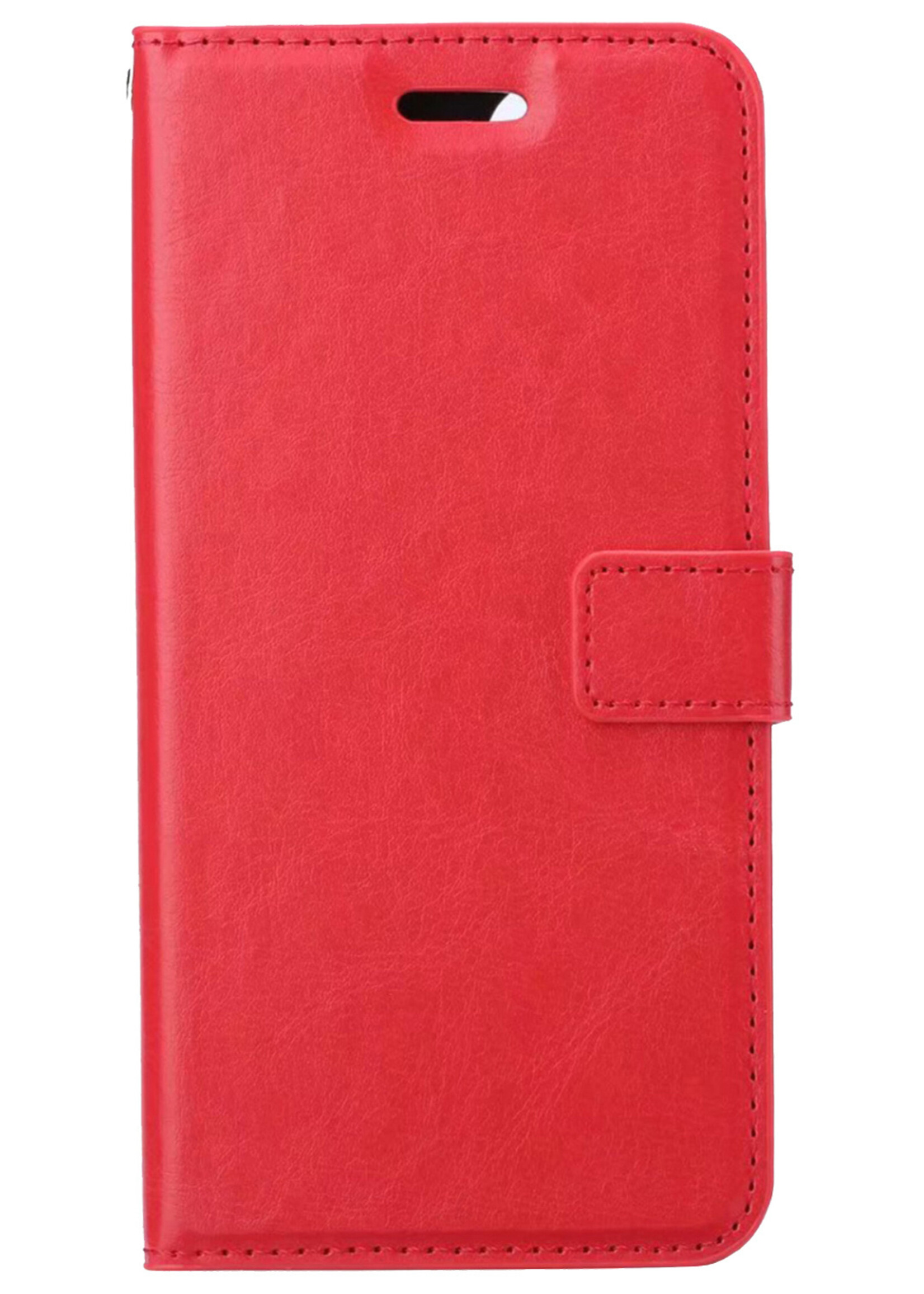 Hoesje Geschikt voor Samsung S22 Ultra Hoesje Book Case Hoes Wallet Cover - Hoes Geschikt voor Samsung Galaxy S22 Ultra Hoesje Bookcase Hoes - Rood