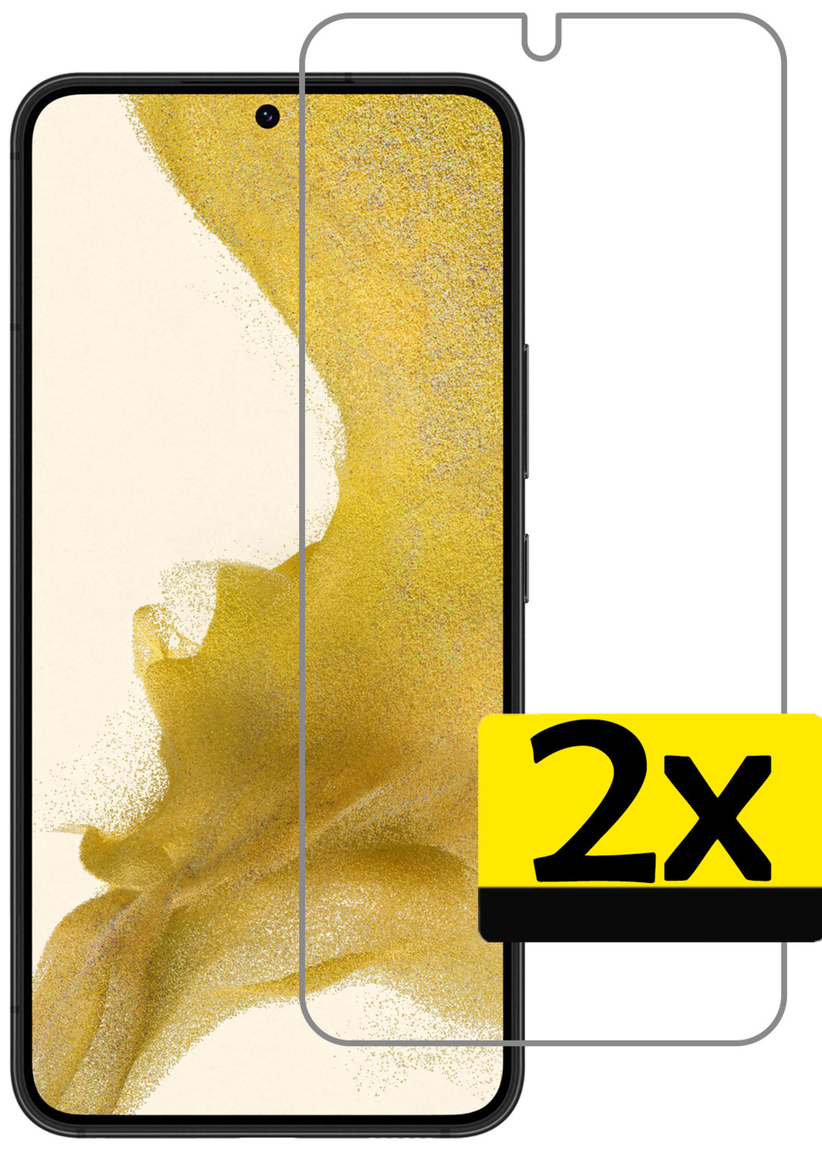 LUQ Screenprotector Geschikt voor Samsung S22 Screenprotector Beschermglas Gehard Glas - Screenprotector Geschikt voor Samsung Galaxy S22 Screenprotector Glas - 2 Stuks