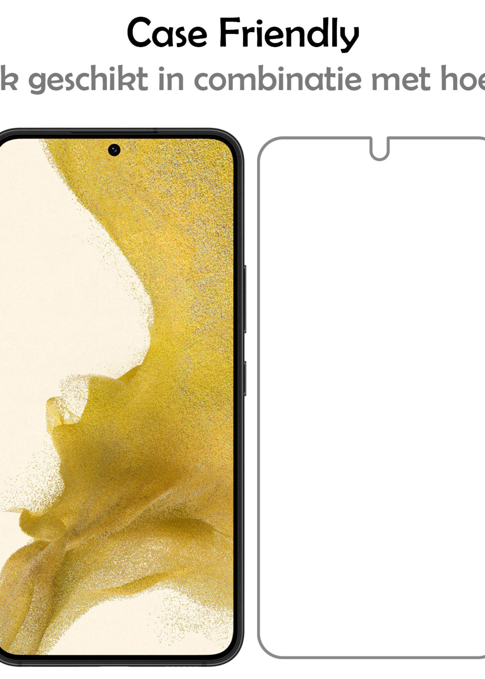 LUQ Screenprotector Geschikt voor Samsung S22 Screenprotector Beschermglas Gehard Glas - Screenprotector Geschikt voor Samsung Galaxy S22 Screenprotector Glas - 3 Stuks