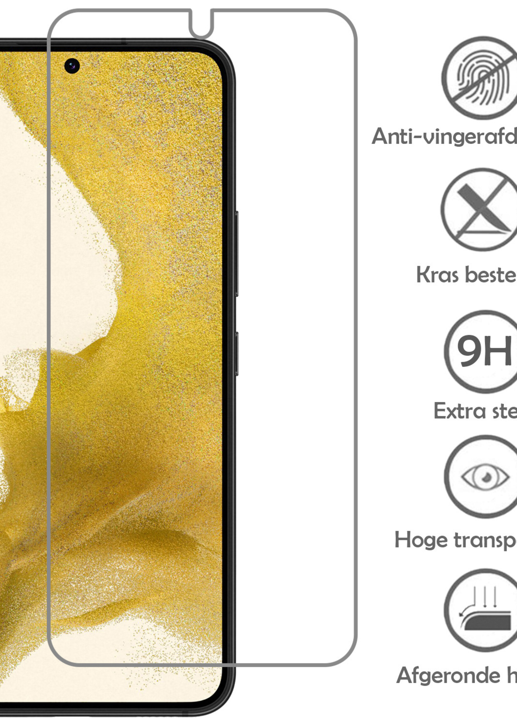 LUQ Screenprotector Geschikt voor Samsung S22 Plus Screenprotector Beschermglas Gehard Glas - Screenprotector Geschikt voor Samsung Galaxy S22 Plus Screenprotector Glas