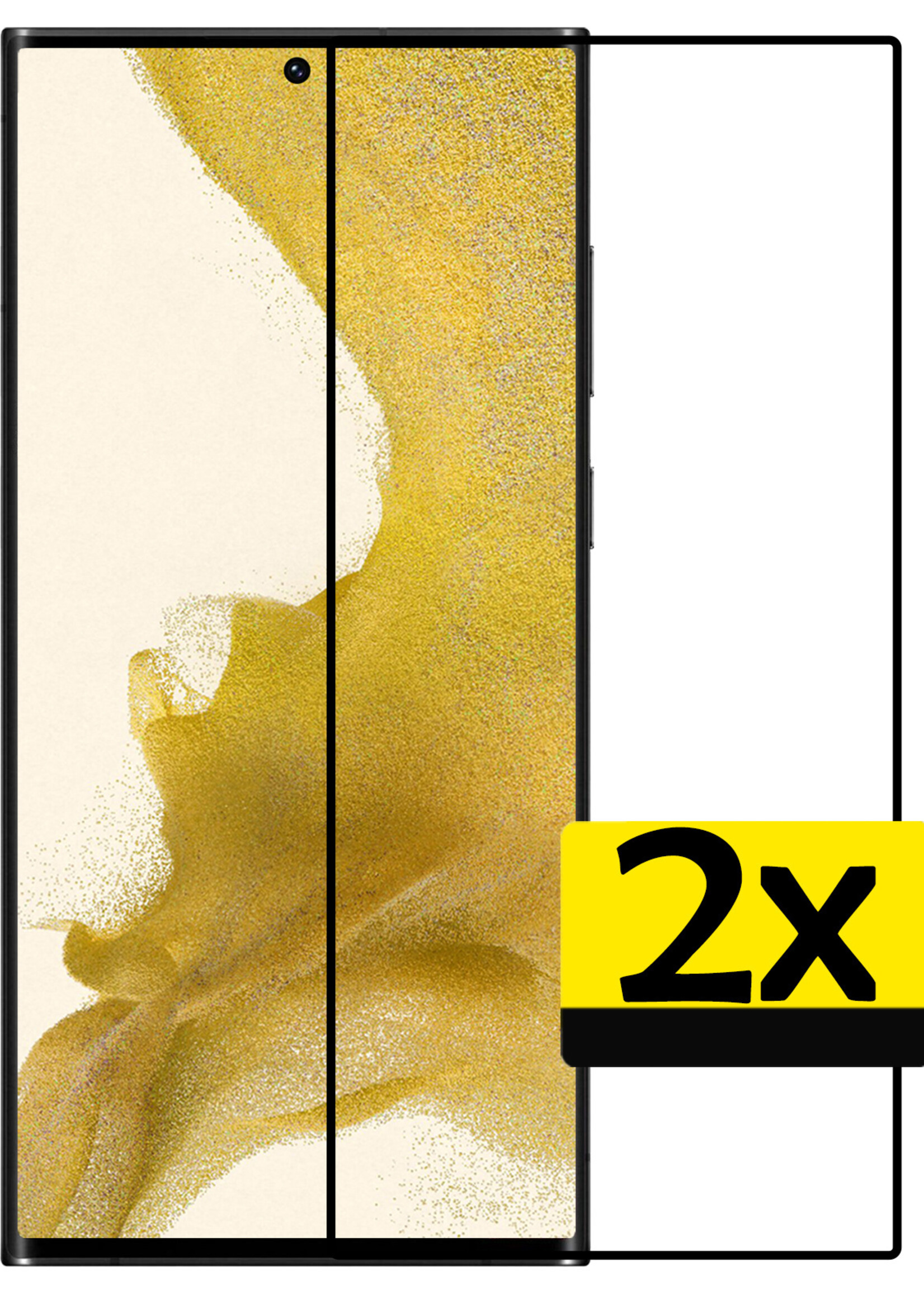 LUQ Screenprotector Geschikt voor Samsung S22 Ultra Screenprotector Glas Full Cover - Screenprotector Geschikt voor Samsung Galaxy S22 Ultra Screenprotector Full Cover - 2 Stuks