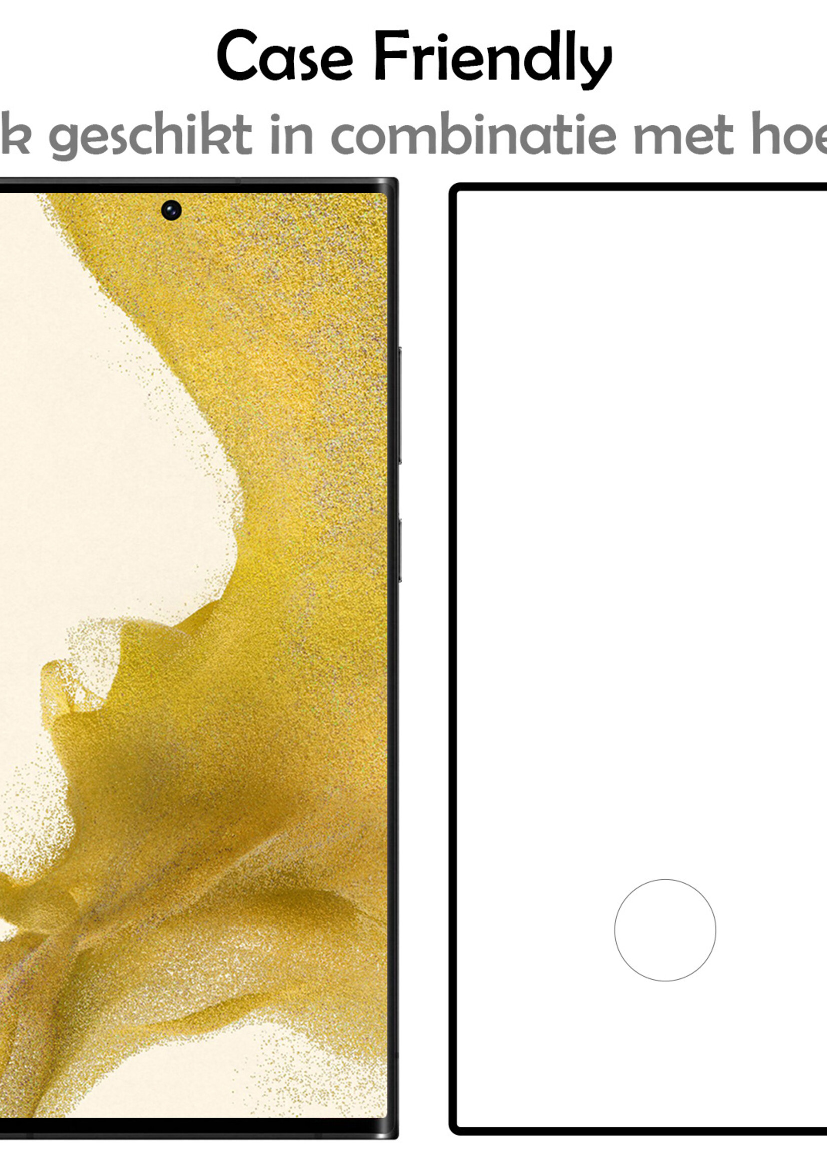 LUQ Screenprotector Geschikt voor Samsung S22 Ultra Screenprotector Glas Full Cover - Screenprotector Geschikt voor Samsung Galaxy S22 Ultra Screenprotector Full Cover - 2 Stuks