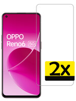 LUQ LUQ OPPO Reno 6 Screenprotector Glas - 2 PACK