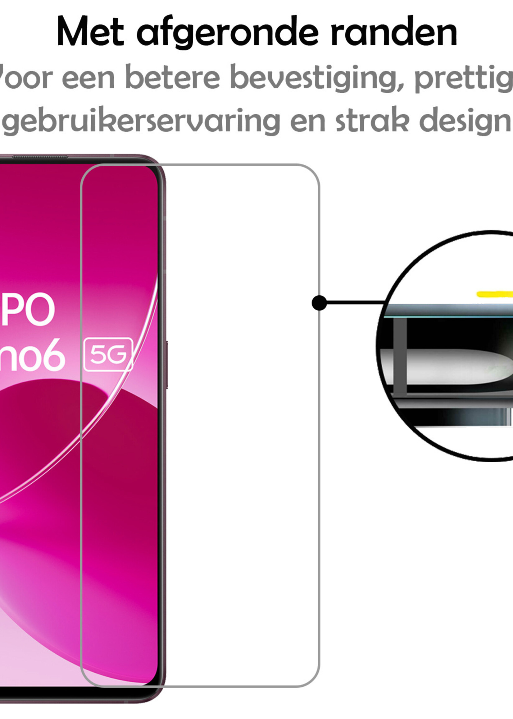 LUQ Screenprotector Geschikt voor OPPO Reno 6 Screenprotector Beschermglas Gehard Glas - Screenprotector Geschikt voor OPPO Reno 6 Screenprotector Glas - 2 Stuks