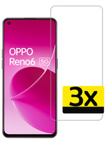 LUQ LUQ OPPO Reno 6 Screenprotector Glas - 3 PACK