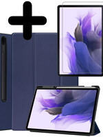 LUQ LUQ Samsung Galaxy Tab S7 FE Hoesje Met Screenprotector - Donkerblauw