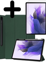 LUQ LUQ Samsung Galaxy Tab S7 FE Hoesje Met Screenprotector - Donkergroen