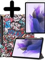 LUQ LUQ Samsung Galaxy Tab S7 FE Hoesje Met Screenprotector - Graffity
