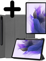 LUQ LUQ Samsung Galaxy Tab S7 FE Hoesje Met Screenprotector - Grijs