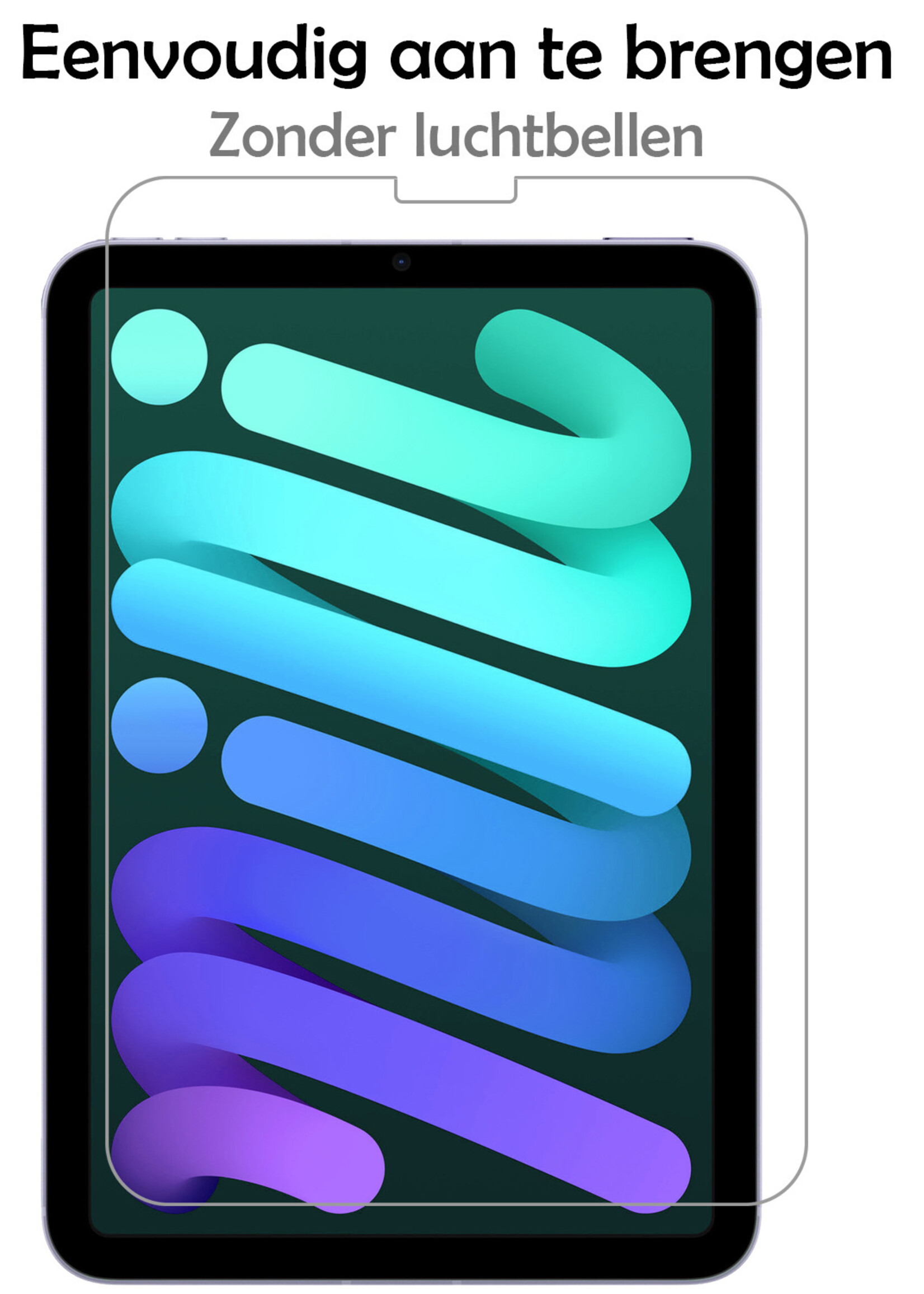 LUQ Hoes Geschikt voor iPad Mini 6 Hoes Luxe Hoesje Case Met Uitsparing Geschikt voor Apple Pencil Met Screenprotector - Hoesje Geschikt voor iPad Mini 6 Hoes Cover - Donkerrood