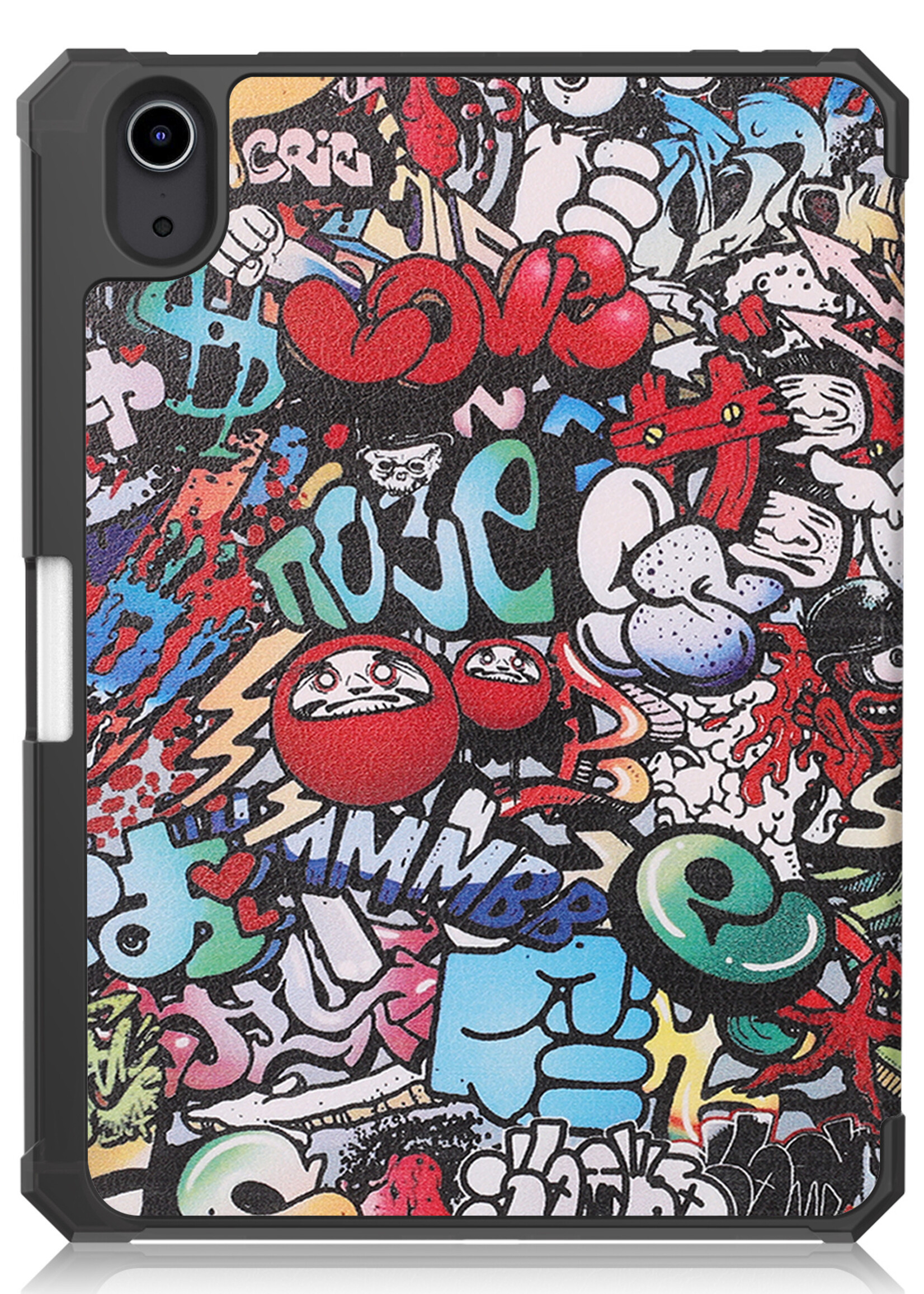 LUQ Hoes Geschikt voor iPad Mini 6 Hoes Luxe Hoesje Case Met Uitsparing Geschikt voor Apple Pencil Met Screenprotector - Hoesje Geschikt voor iPad Mini 6 Hoes Cover - Graffity