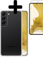 LUQ Samsung Galaxy S22 Hoesje Siliconen Met Screenprotector - Transparant