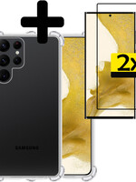 LUQ LUQ Samsung Galaxy S22 Ultra Hoesje Shockproof Met 2x Screenprotector