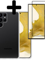 LUQ LUQ Samsung Galaxy S22 Ultra Hoesje Siliconen Met Screenprotector - Transparant
