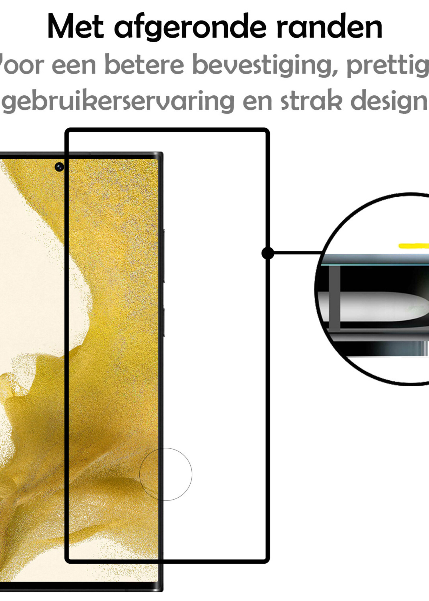 LUQ Hoesje Geschikt voor Samsung S22 Ultra Hoesje Siliconen Case Met 2x Screenprotector - Hoes Geschikt voor Samsung Galaxy S22 Ultra Hoes Siliconen - Wit