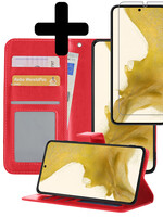 LUQ LUQ Samsung Galaxy S22 Hoesje Bookcase Rood Met Screenprotector