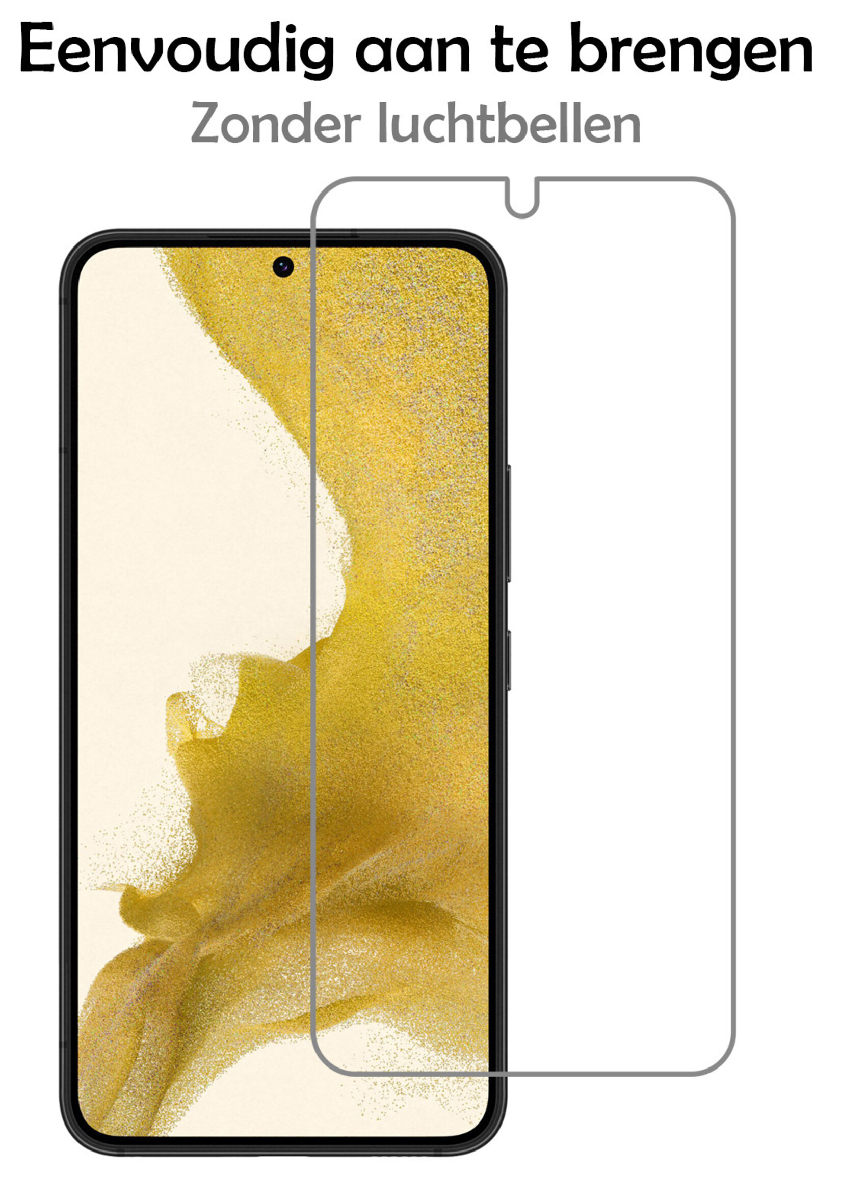 LUQ Hoesje Geschikt voor Samsung S22 Hoesje Book Case Hoes Wallet Cover Met Screenprotector - Hoes Geschikt voor Samsung Galaxy S22 Hoesje Bookcase Hoes - Wit