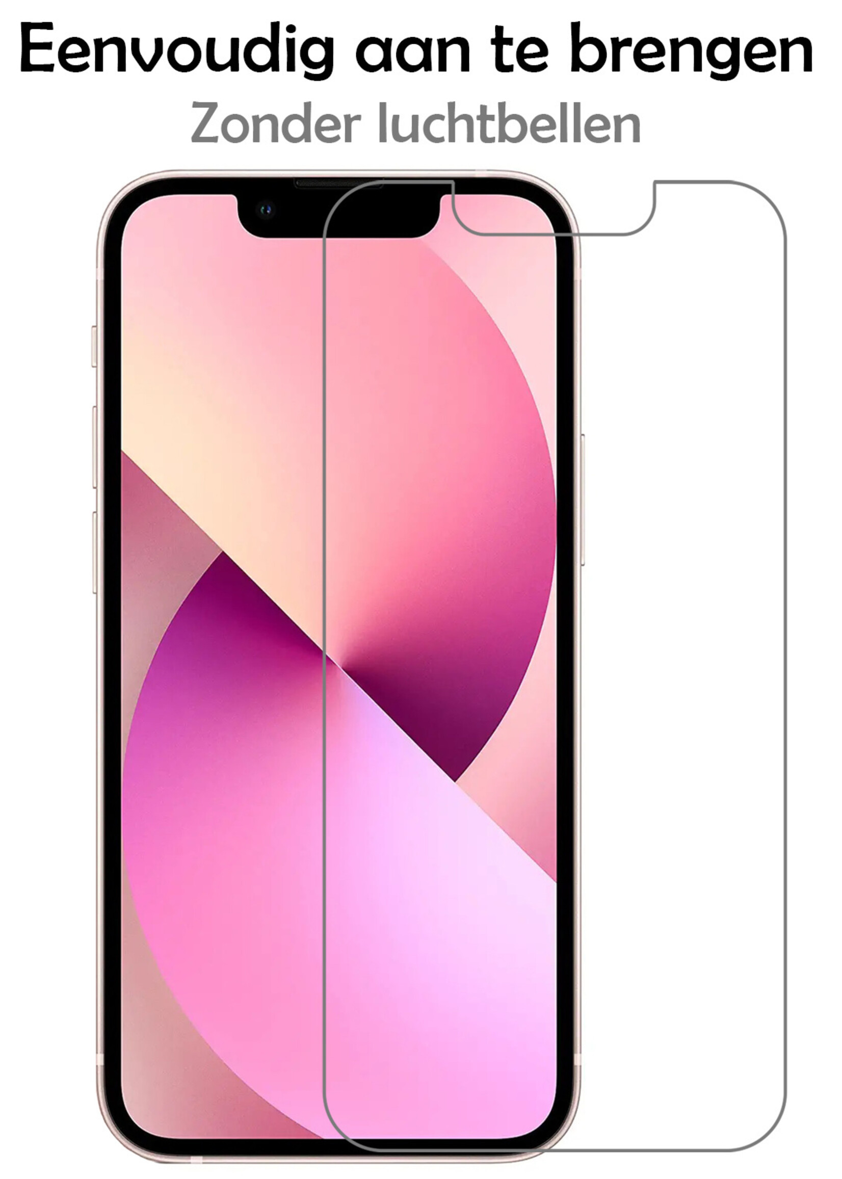 LUQ Hoesje Geschikt voor iPhone 13 Mini Hoesje Geschikt voor Magsafe Siliconen Shock Proof Case Met Screenprotector - Transparant