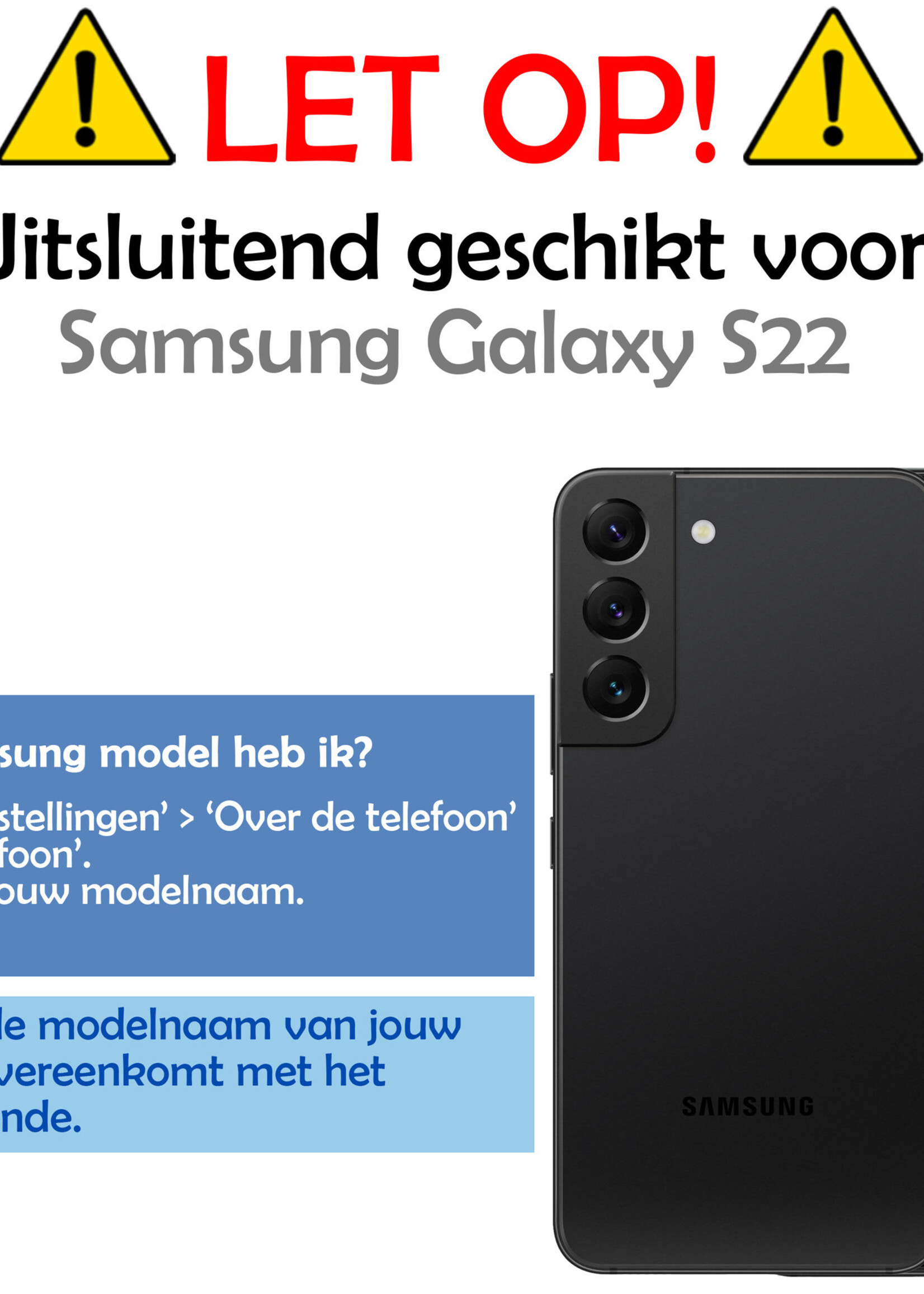 LUQ Screenprotector Geschikt voor Samsung S22 Screenprotector Glas Full Cover - Screenprotector Geschikt voor Samsung Galaxy S22 Screenprotector Full Cover - 3 Stuks