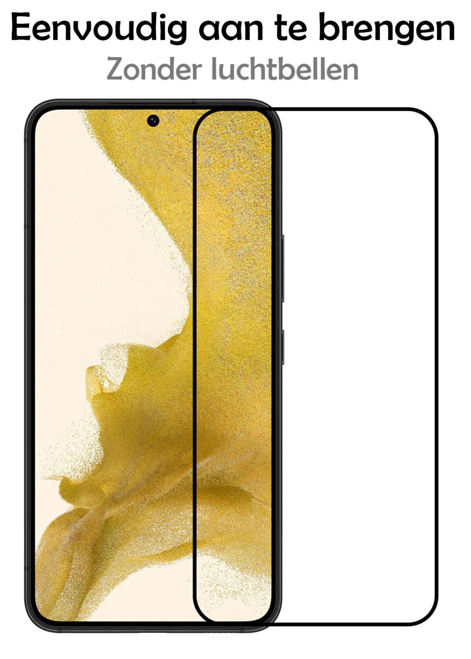 LUQ Screenprotector Geschikt voor Samsung S22 Plus Screenprotector Glas Full Cover - Screenprotector Geschikt voor Samsung Galaxy S22 Plus Screenprotector Full Cover - 3 Stuks