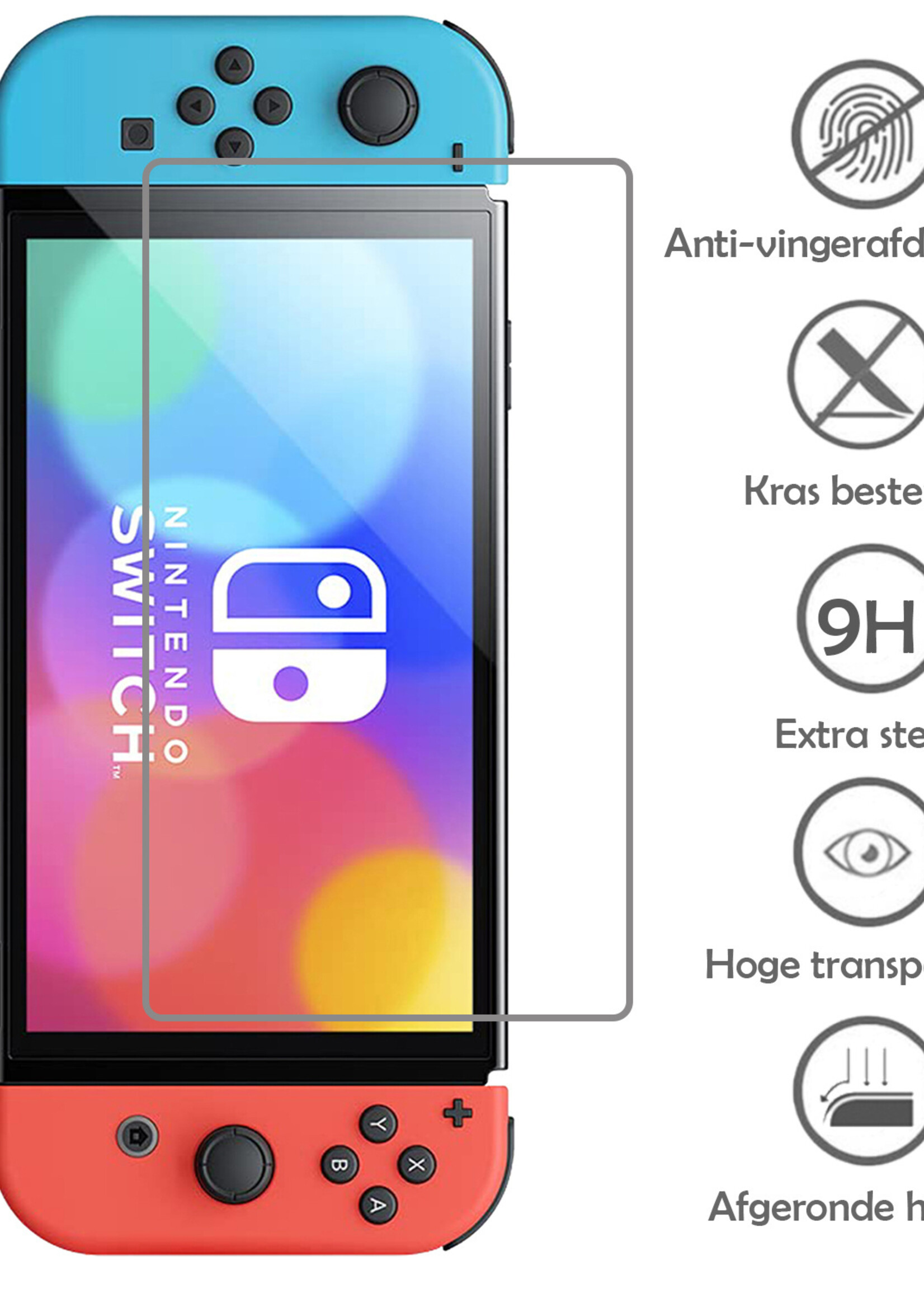LUQ Screenprotector Geschikt voor Nintendo Switch Screenprotector Gehard Glas Beschermglas