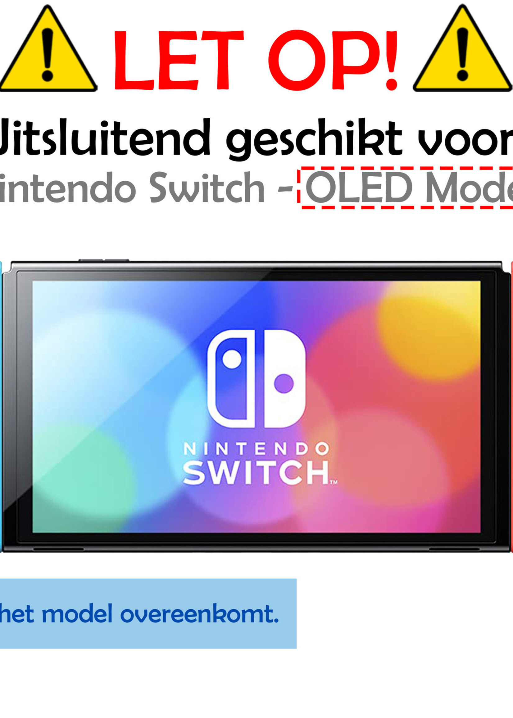 LUQ Screenprotector Geschikt voor Nintendo Switch OLED Screenprotector Gehard Glas Beschermglas - 2 Stuks