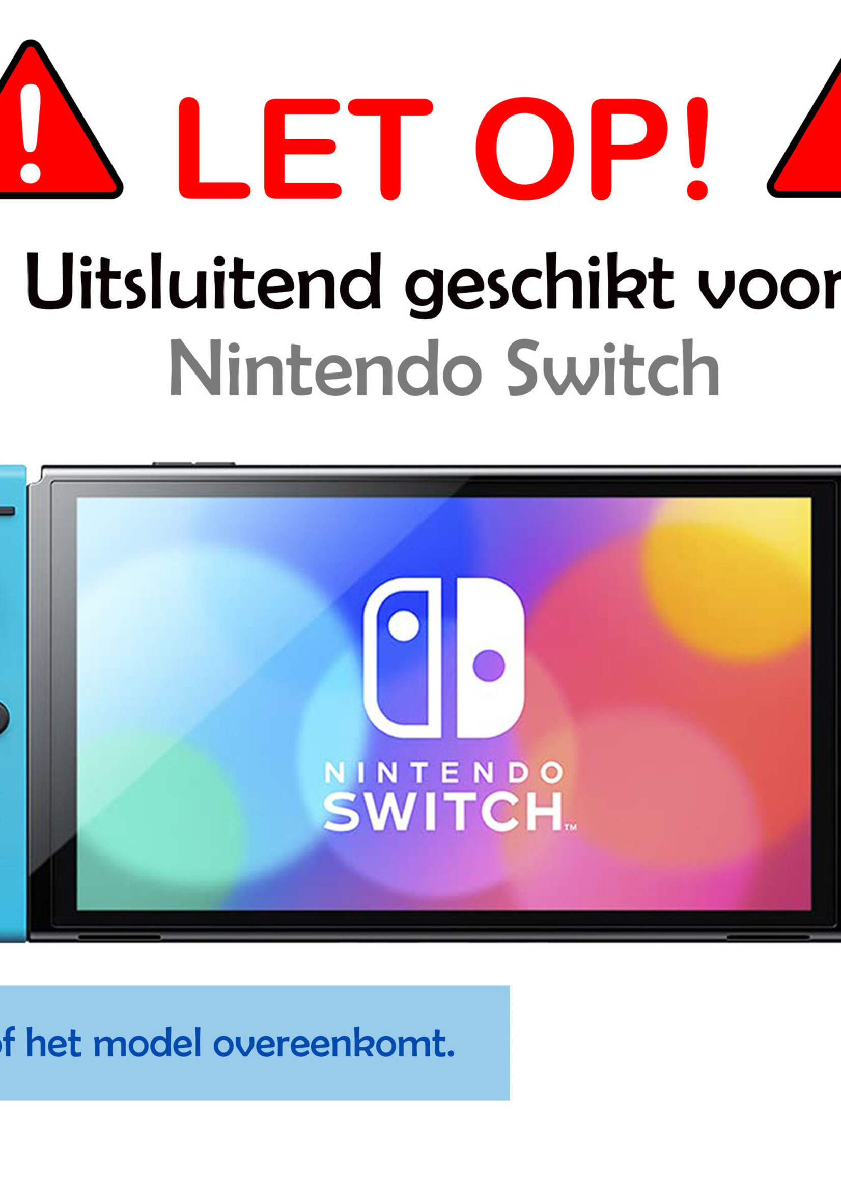 LUQ Hoes Geschikt voor Nintendo Switch Case Hoesje Met Koord - Bescherm Hoes Geschikt voor Nintendo Switch Hoes Hard Cover - Blauw