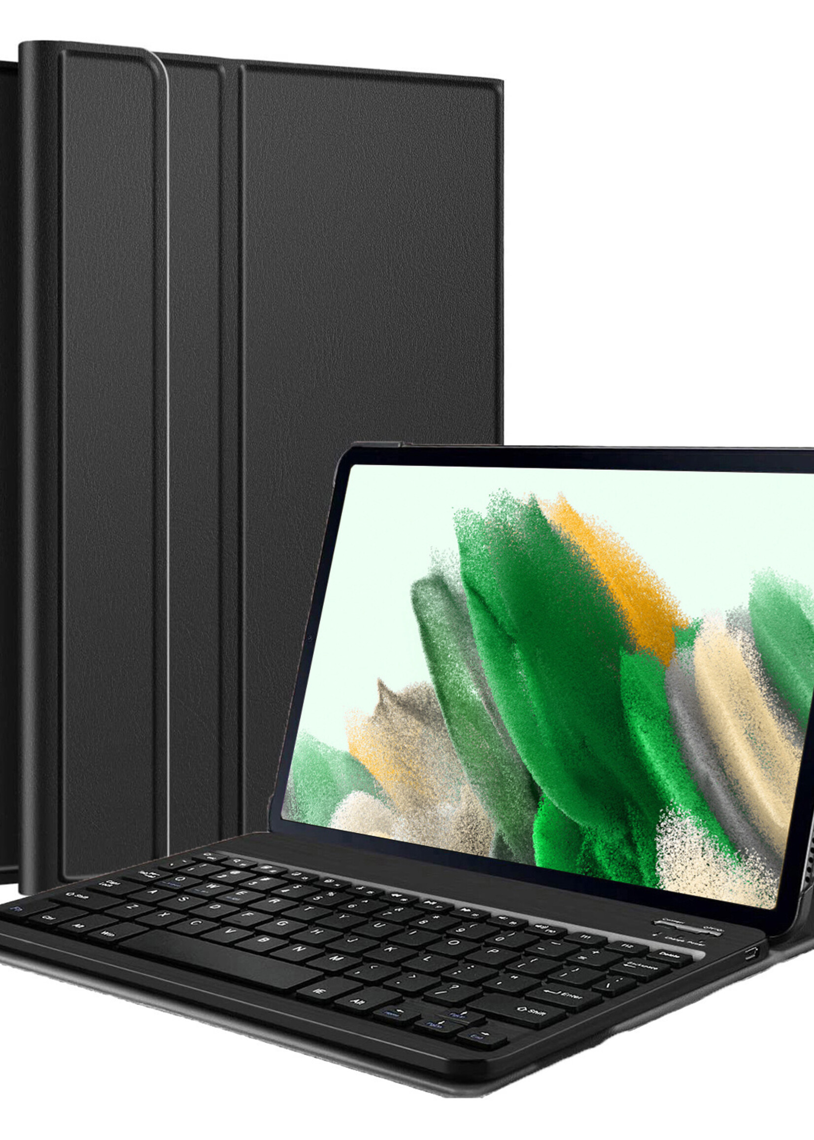 LUQ Hoes Geschikt voor Samsung Galaxy Tab A8 Hoes Keyboard Cover Toetsenbord Hoesje - Hoesje Geschikt voor Samsung Tab A8 Toetsenbord Hoes - Zwart