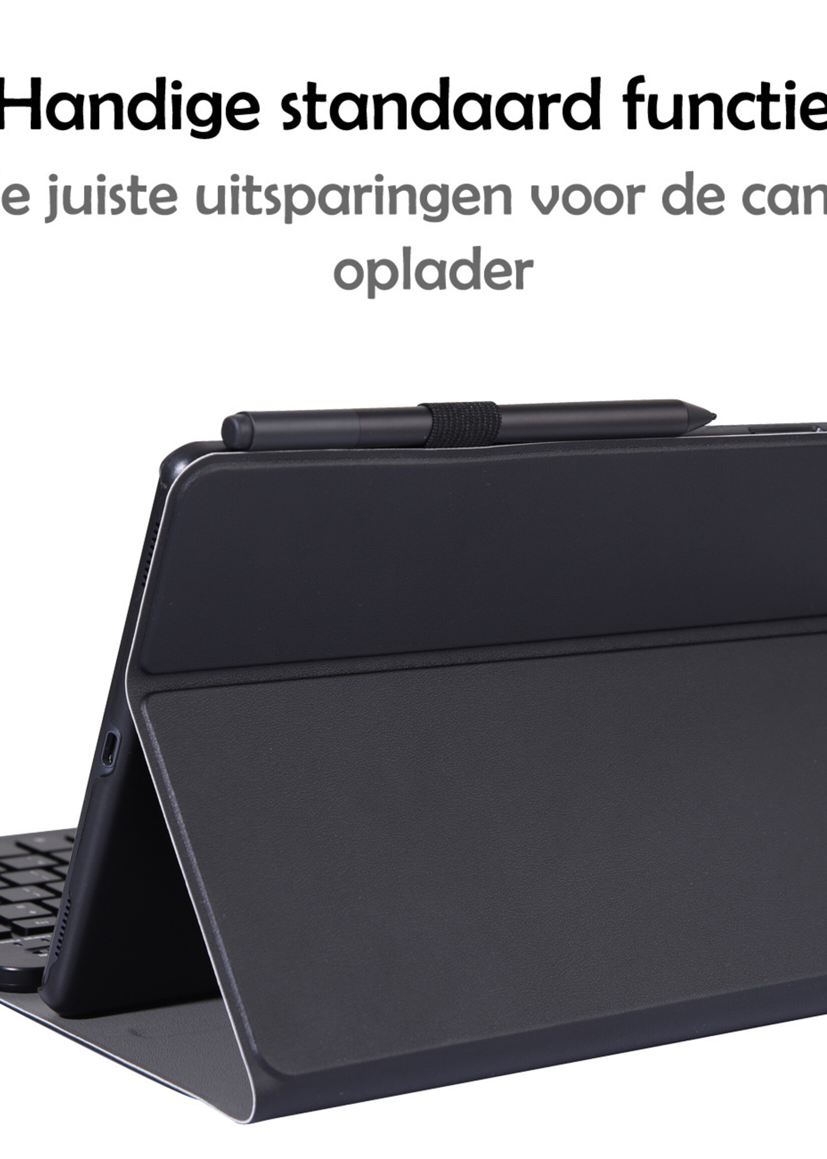 LUQ Hoes Geschikt voor Samsung Galaxy Tab A8 Hoes Keyboard Cover Toetsenbord Hoesje - Hoesje Geschikt voor Samsung Tab A8 Toetsenbord Hoes - Zwart