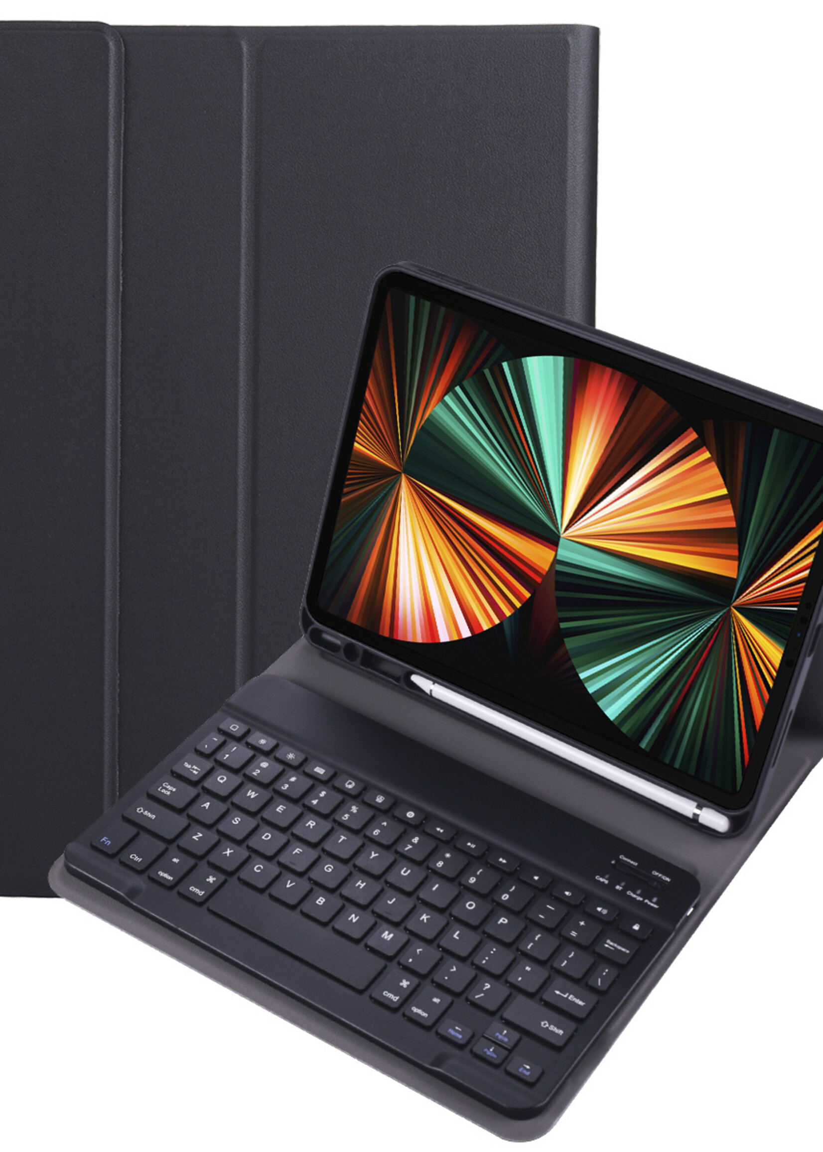 LUQ Hoes Geschikt voor iPad Pro 2018 (11 inch) Hoes Keyboard Cover Toetsenbord Hoesje - Hoesje Geschikt voor iPad Pro 11 inch (2018) Toetsenbord Hoes - Zwart