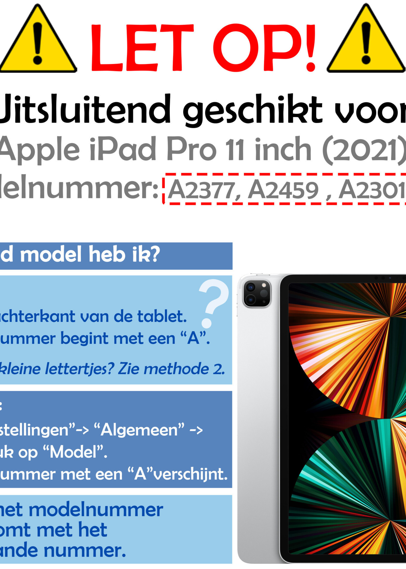 LUQ Hoes Geschikt voor iPad Pro 2021 (11 inch) Hoes Keyboard Cover Toetsenbord Hoesje - Hoesje Geschikt voor iPad Pro 11 inch (2021) Toetsenbord Hoes - Zwart