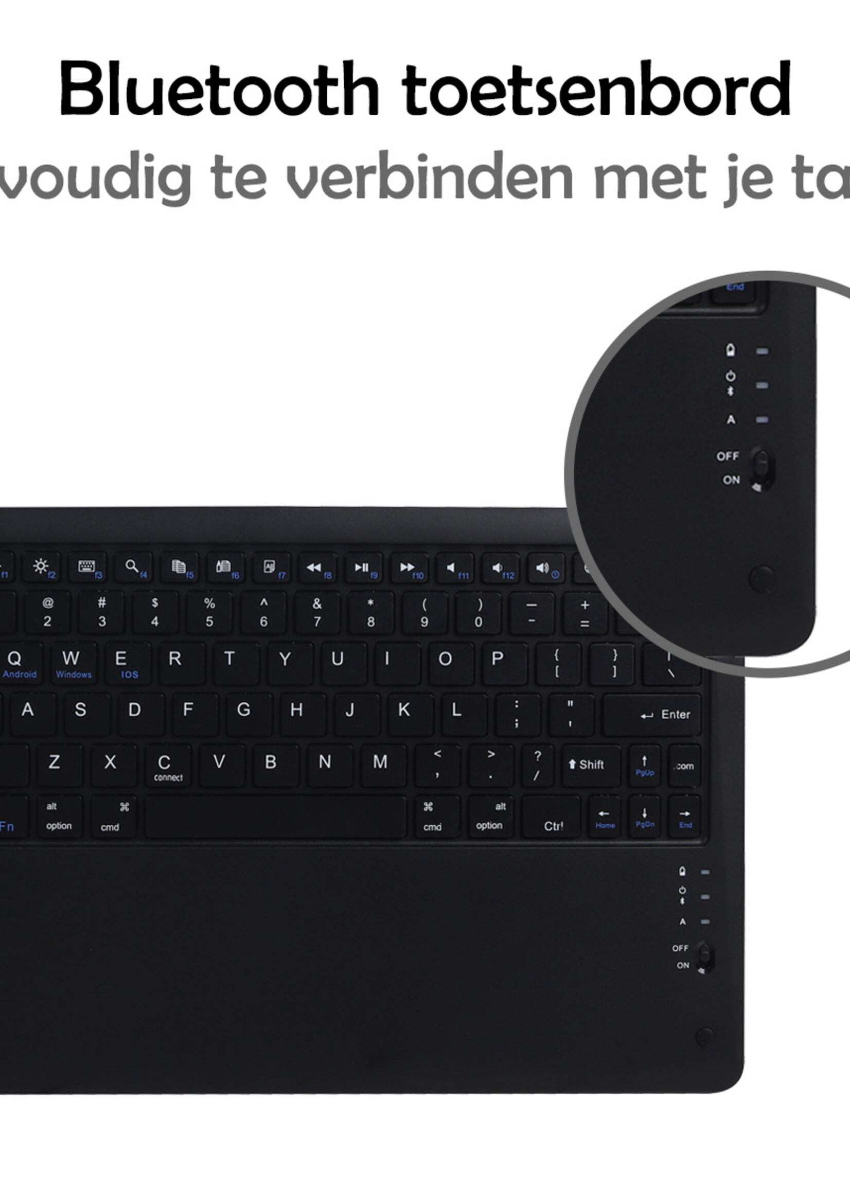 LUQ Hoes Geschikt voor Samsung Galaxy Tab S7 FE Hoes Keyboard Cover Toetsenbord Hoesje - Hoesje Geschikt voor Samsung Tab S7 FE Toetsenbord Hoes - Zwart