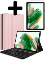 LUQ LUQ Samsung Galaxy Tab A8 2021 Toetsenbord Hoes Met Screenprotector - Rose Goud