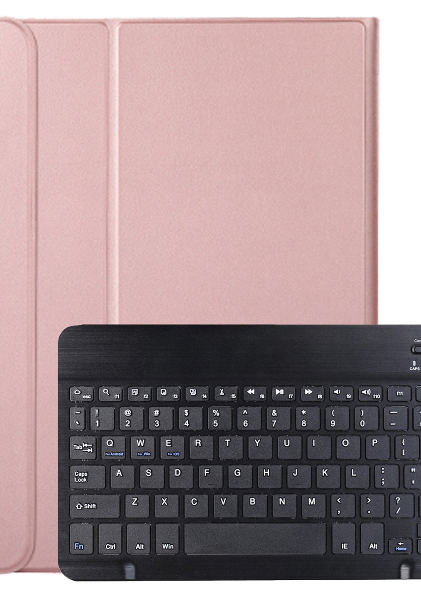 LUQ Hoes Geschikt voor Samsung Galaxy Tab A8 Hoes Keyboard Cover Toetsenbord Hoesje Met Screenprotector - Hoesje Geschikt voor Samsung Tab A8 Toetsenbord Hoes - Rosé goud