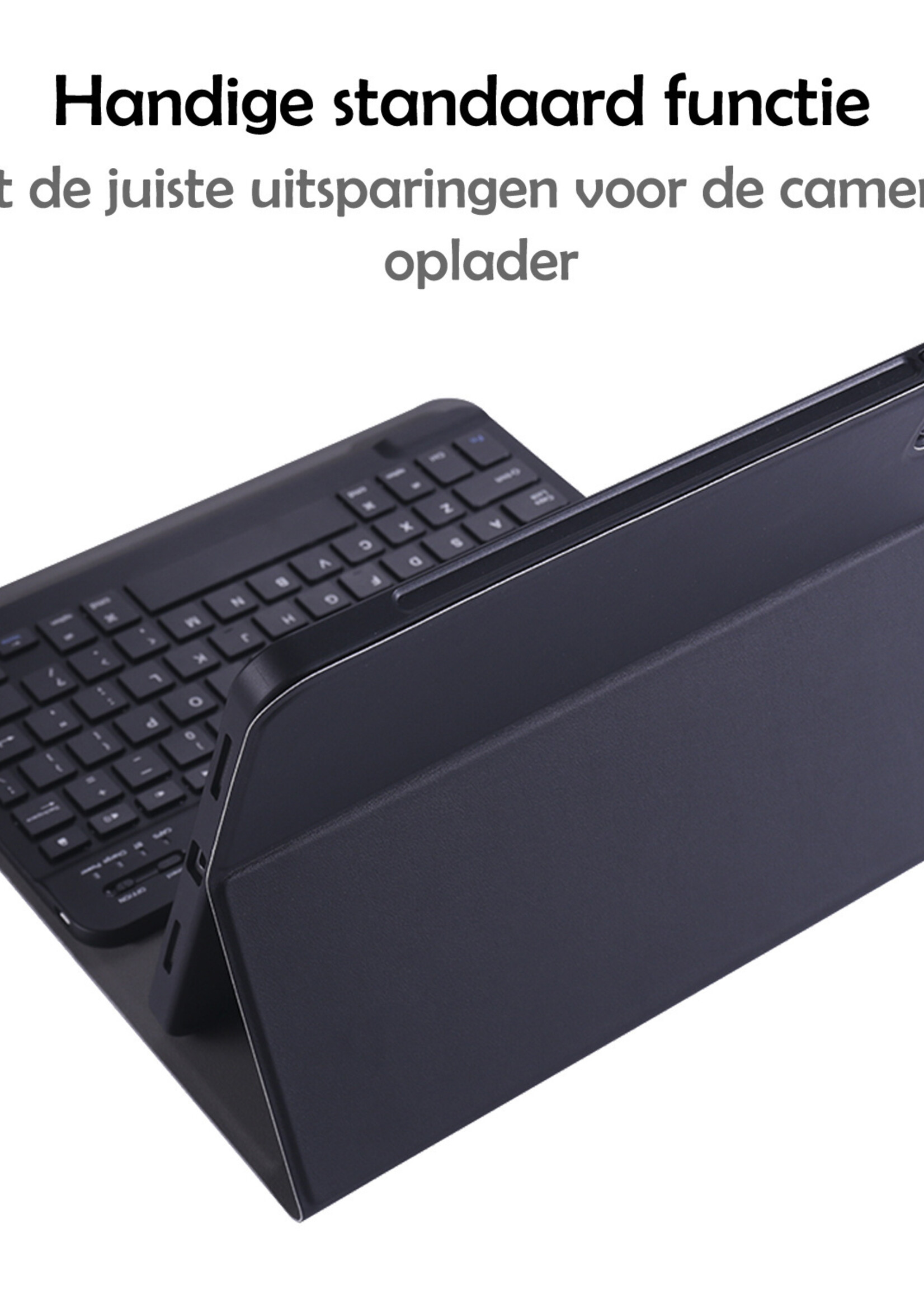 LUQ Hoes Geschikt voor iPad Pro 2021 (11 inch) Hoes Keyboard Cover Toetsenbord Hoesje Met Screenprotector - Hoesje Geschikt voor iPad Pro 11 inch (2021) Toetsenbord Hoes - Zwart