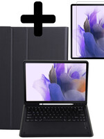 LUQ LUQ Samsung Galaxy Tab S7 FE Toetsenbord Hoes Met Screenprotector - Zwart