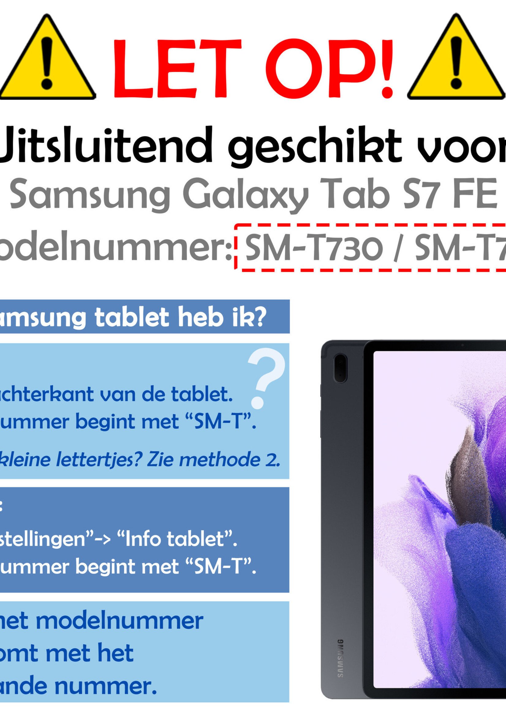 LUQ Hoes Geschikt voor Samsung Galaxy Tab S7 FE Hoes Keyboard Cover Toetsenbord Hoesje Met Screenprotector - Hoesje Geschikt voor Samsung Tab S7 FE Toetsenbord Hoes - Zwart