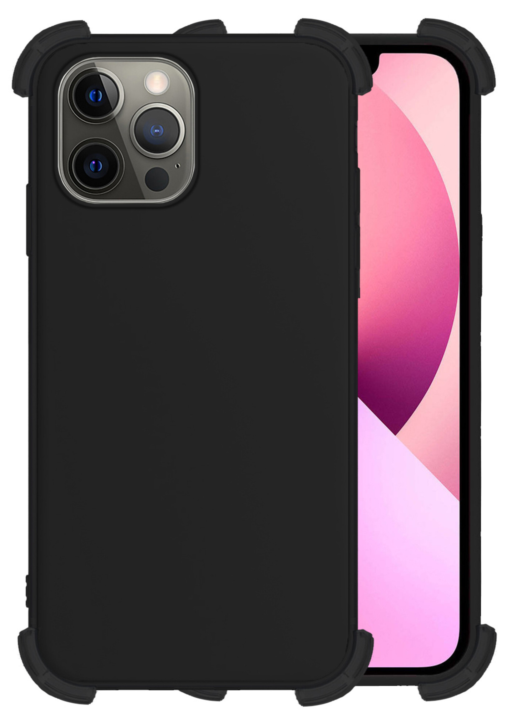 LUQ Hoesje Geschikt voor iPhone 13 Pro Max Hoesje Shockproof Case Siliconen - Hoes Geschikt voor iPhone 13 Pro Max Hoes Cover Siliconen - Zwart